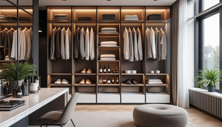 découvrez nos conseils pour créer un dressing pratique, où rangement optimisé et esthétisme s’harmonisent pour un espace aussi fonctionnel que stylé.