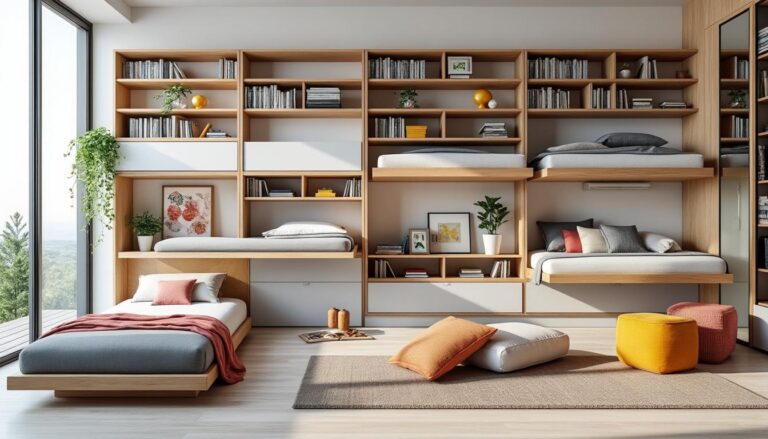 découvrez 21 modèles de lits escamotables intégrés à une bibliothèque, parfaits pour optimiser l'espace et ajouter une touche design à votre petite chambre ou studio. inspirez-vous pour allier gain de place et décoration tendance !