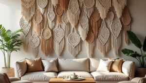 découvrez comment l'accumulation de macramés muraux apporte une touche unique et tendance à votre décoration intérieure, sublimant tous les styles déco.