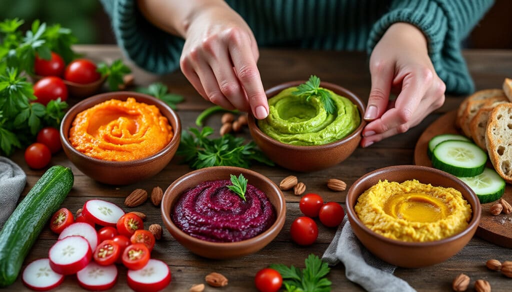 découvrez comment préparer des tartinades végétales colorées pour dynamiser vos apéros maison avec des saveurs fraîches et naturelles.
