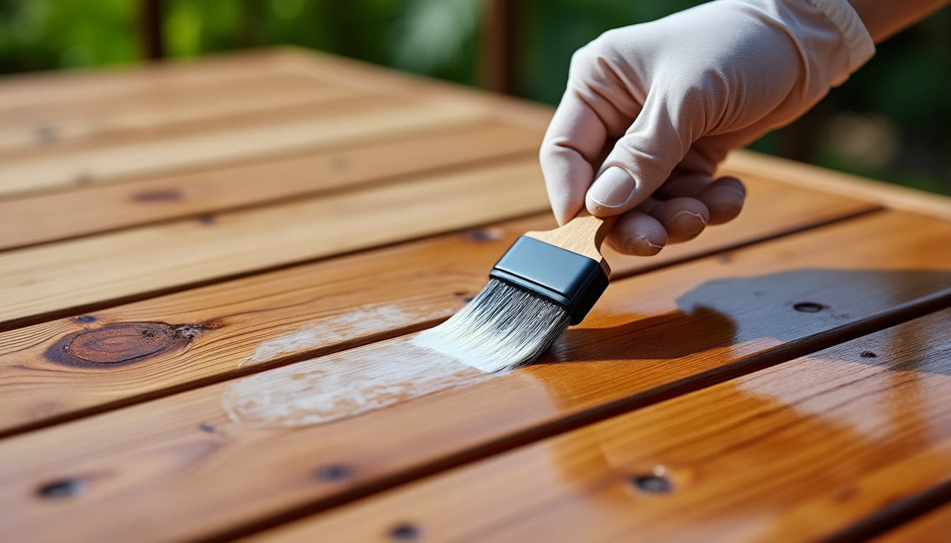 découvrez comment l'application annuelle d'un saturateur incolore protège et imperméabilise efficacement le bois de teck, assurant sa durabilité et son éclat naturel.