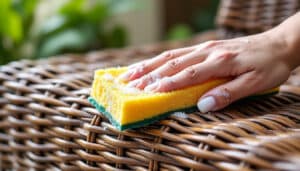 découvrez comment entretenir votre résine tressée grâce au nettoyage doux avec une éponge savonneuse, pour préserver sa beauté et sa durabilité.