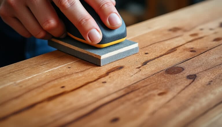 découvrez comment le ponçage des éraflures superficielles peut restaurer efficacement l'aspect naturel et la beauté du bois massif.