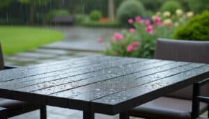 découvrez comment les housses ajustées protègent efficacement votre table de terrasse contre la pluie, assurant durabilité et esthétique.