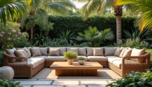 découvrez comment organiser les assises autour d'une table basse pour créer un salon de jardin convivial et harmonieux, idéal pour des moments de détente en plein air.
