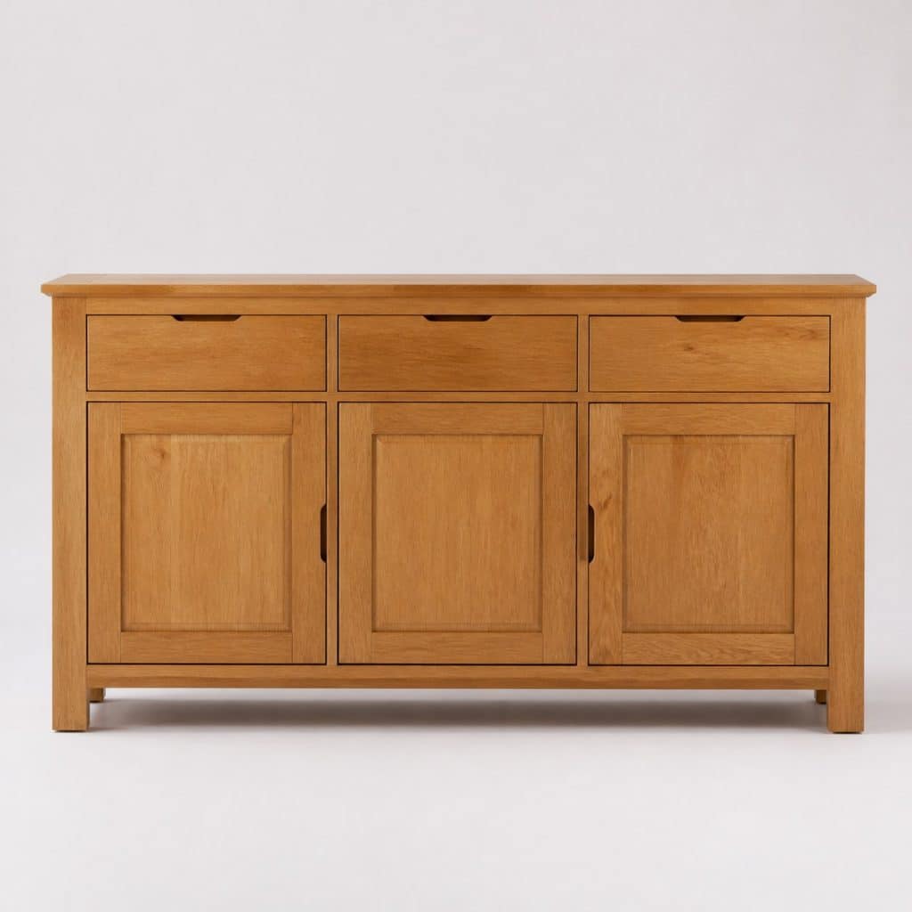 Buffet Bas en Bois Massif Chêne — vue de face