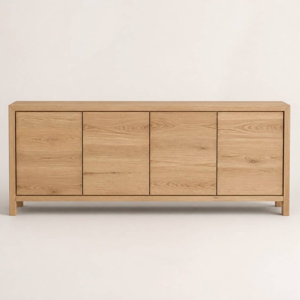 Buffet Bas en Bois Naturel — vue de face