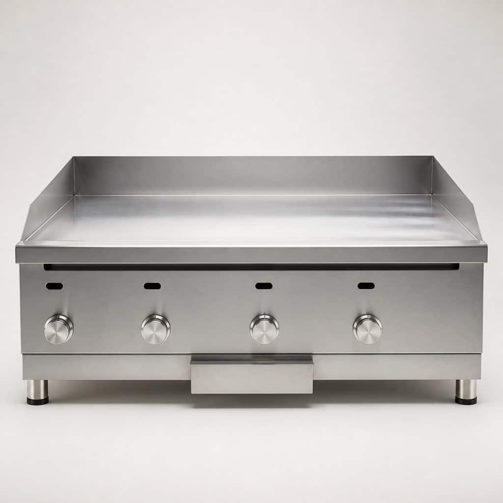 Plancha Inox à Gaz Grand Format — vue de face
